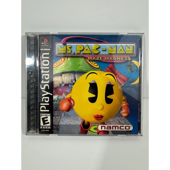 Namco Other - Namco Ms. Pac-Man Maze Madness PS1 Game N/A Multicolor Good SLUS-01018 Retro